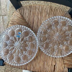 Beyer Lead Crystal West Germany Glass Plates Thick Charging Charger